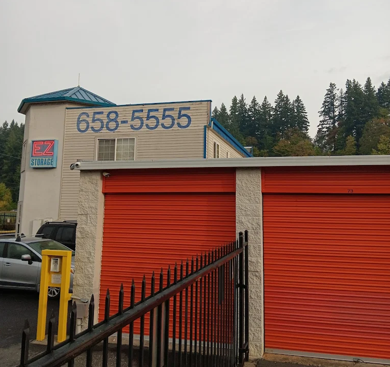EZ Storage office with phone number signage
