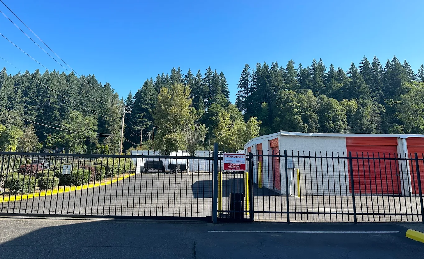 Fenced, gated storage row at EZ Storage